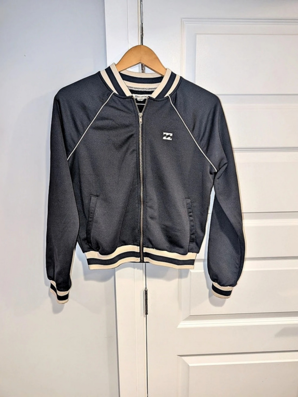 Vintage Billabong Navy & White Bomber Track Jacket